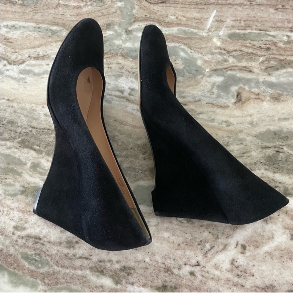J.Crew Italy Martina Suede Wedge Black Size 6.5
